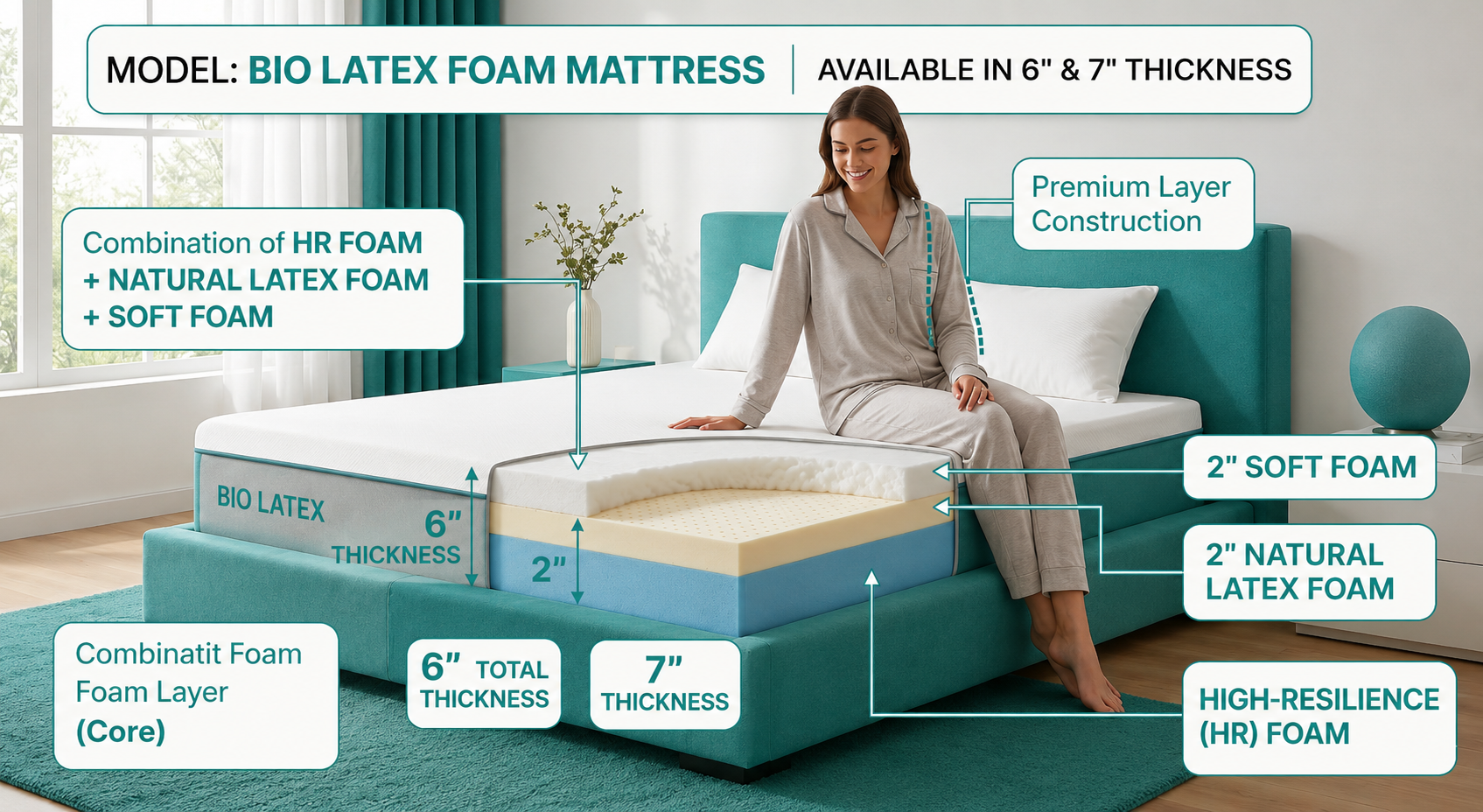 biofit™ bio latex foam mattress (latex + hr) biofit™ bio latex foam mattress (latex + hr)